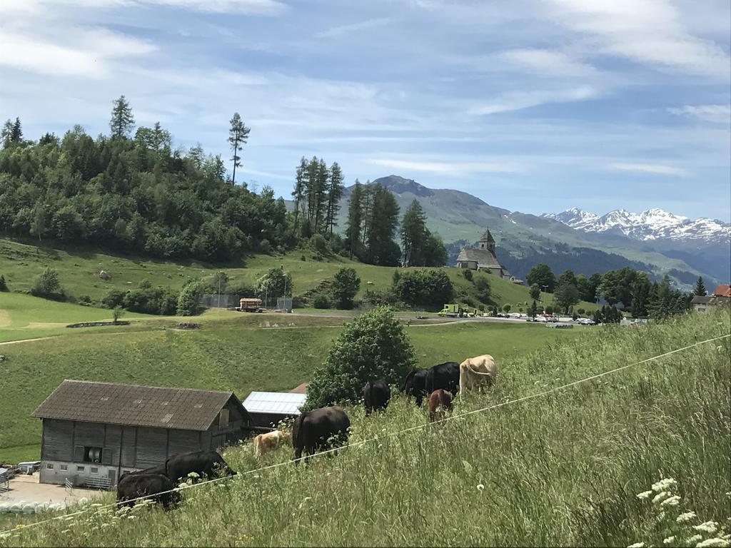 Ferienwohnung Laax Mit Traumblick, Grossem Balkon Und Terrasse Exterior foto